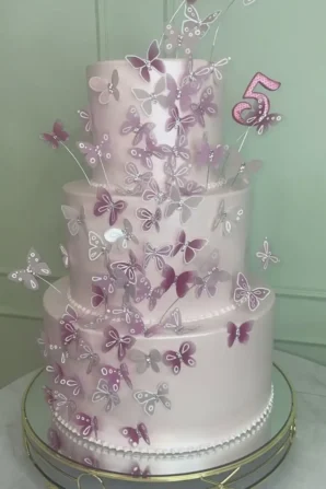 Bolo Borboleta Rosa Cristal