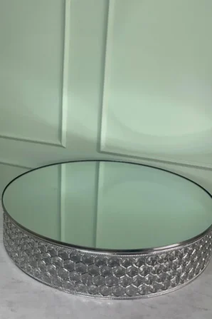 Boleira de Metal Espelhada Bolinha Cristal