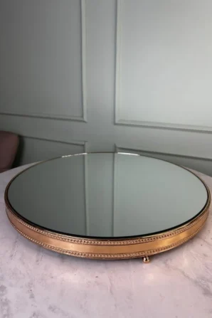 Boleira dourada de metal espelhada modelo clássico