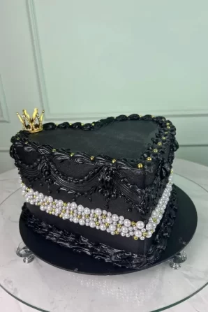 Vintage Cake Coração Preto