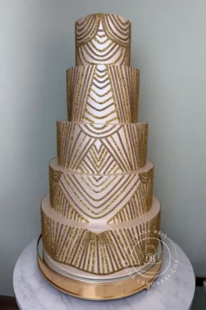 Bolo Modelo Art Decoração Baile de Gatsby - Lançamento